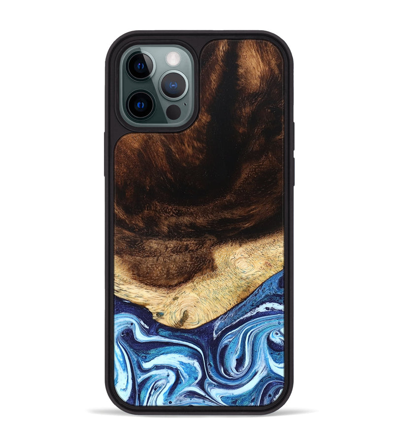 iPhone 12 Pro Max Wood Phone Case - Christ (Blue, 824214)