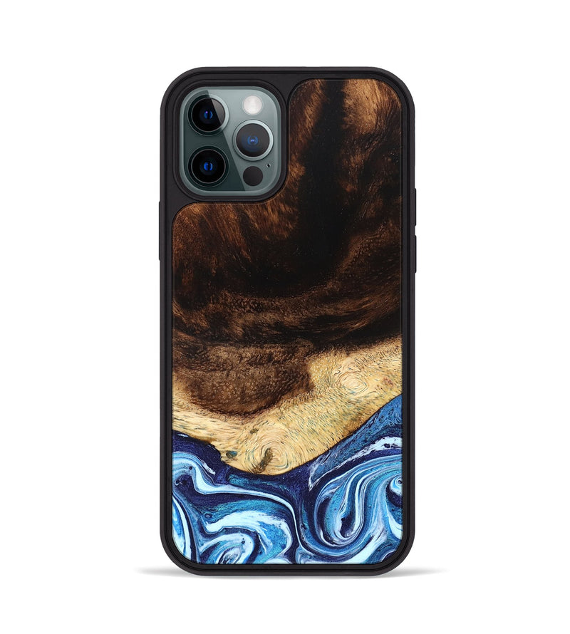 iPhone 12 Pro Wood Phone Case - Christ (Blue, 824214)
