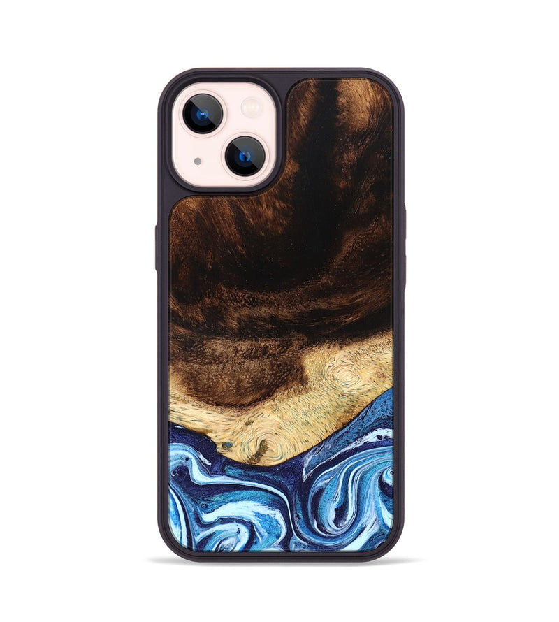 iPhone 14 Wood Phone Case - Christ (Blue, 824214)