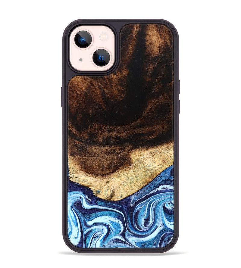 iPhone 14 Plus Wood Phone Case - Christ (Blue, 824214)