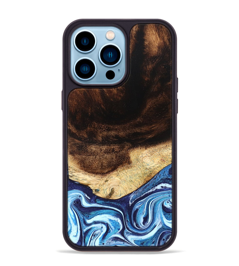 iPhone 14 Pro Max Wood Phone Case - Christ (Blue, 824214)