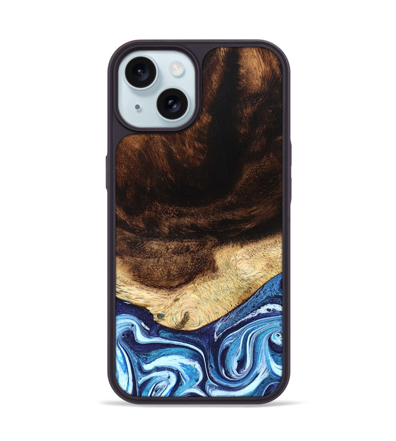 iPhone 15 Wood Phone Case - Christ (Blue, 824214)