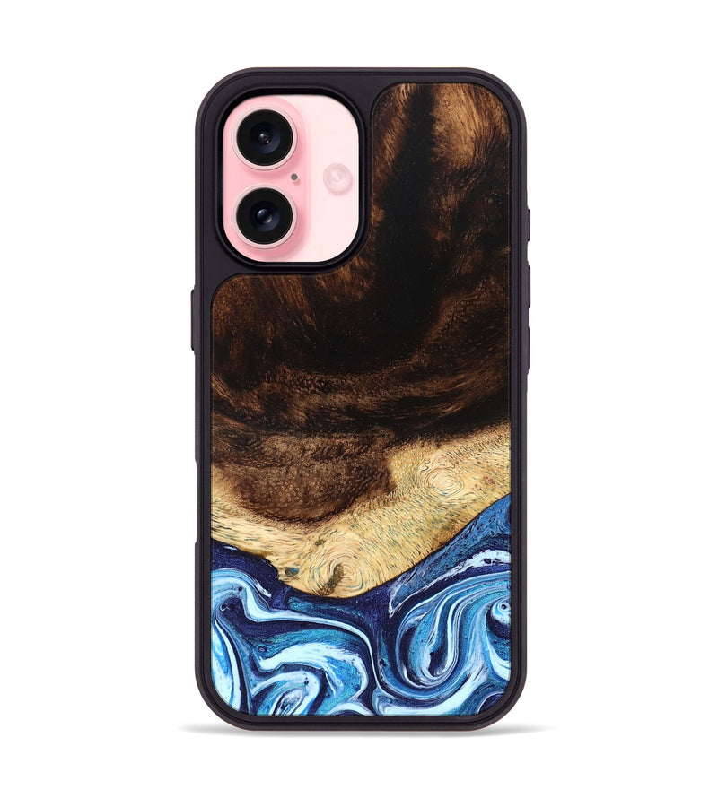 iPhone 16 Wood Phone Case - Christ (Blue, 824214)