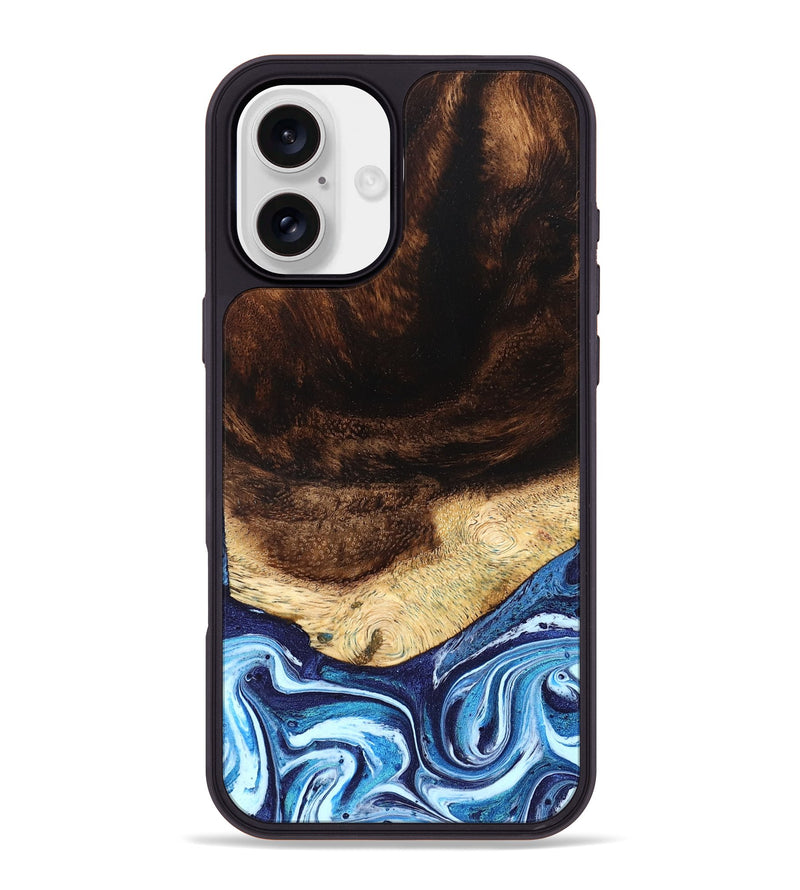 iPhone 16 Plus Wood Phone Case - Christ (Blue, 824214)