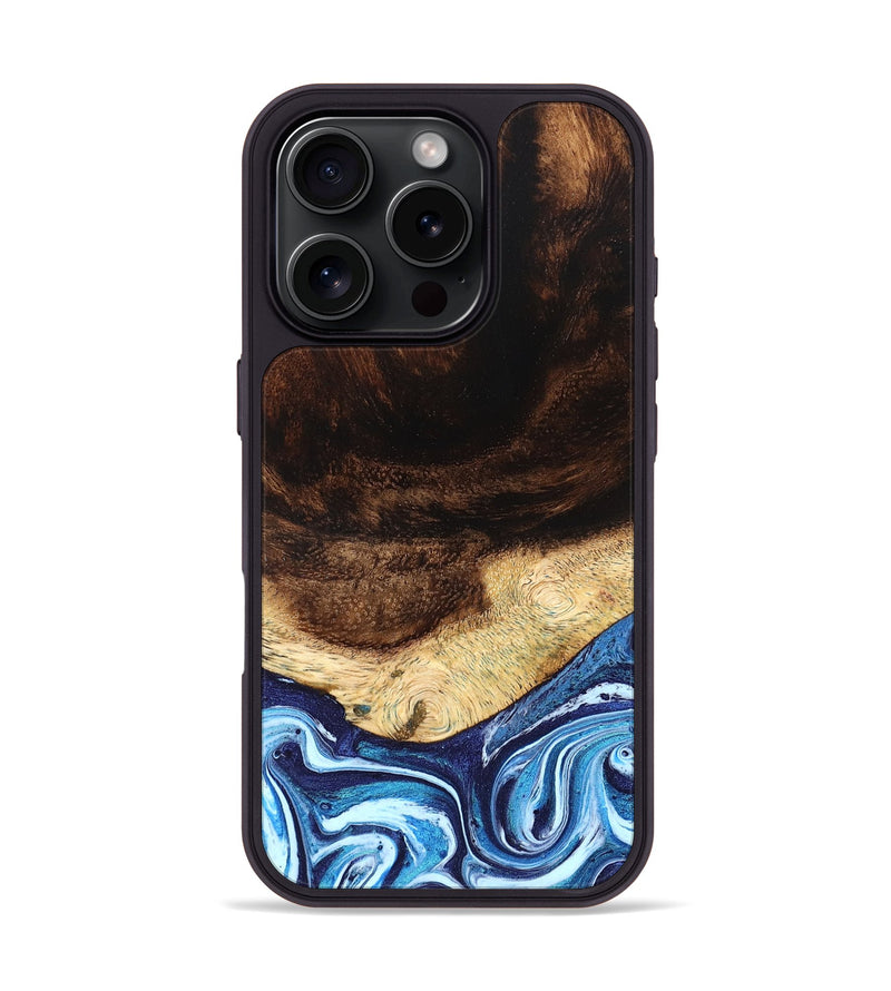 iPhone 16 Pro Wood Phone Case - Christ (Blue, 824214)
