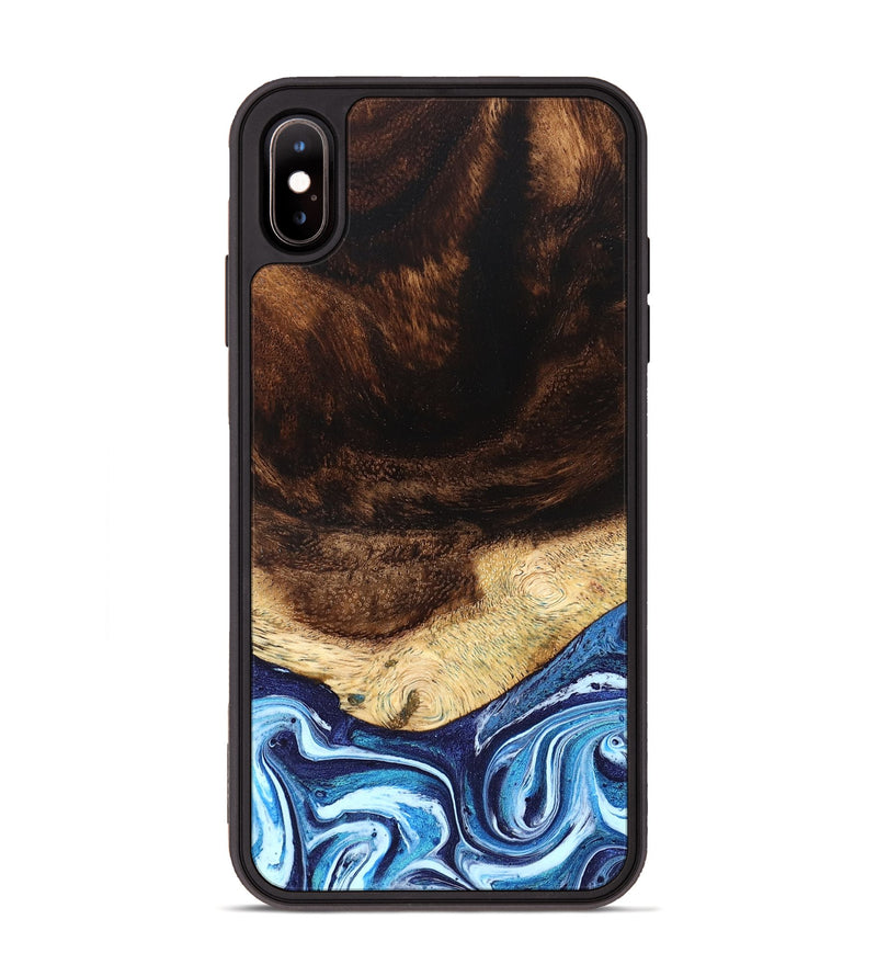 iPhone Xs Max Wood Phone Case - Christ (Blue, 824214)
