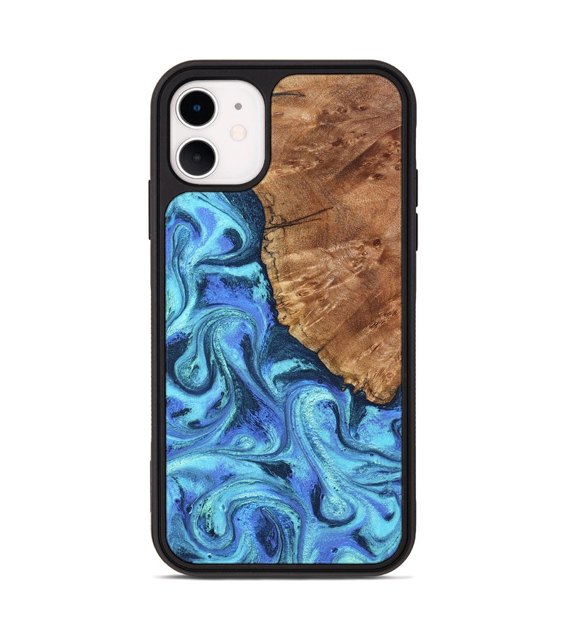 iPhone 11 Wood Phone Case - Naya (Blue, 824216)