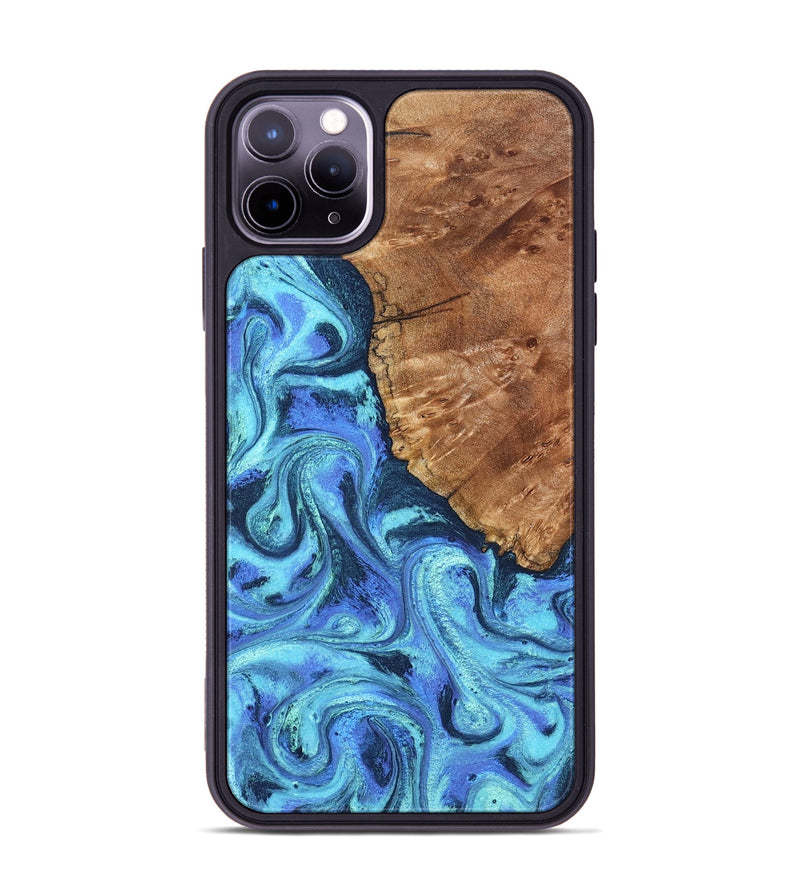 iPhone 11 Pro Max Wood Phone Case - Naya (Blue, 824216)