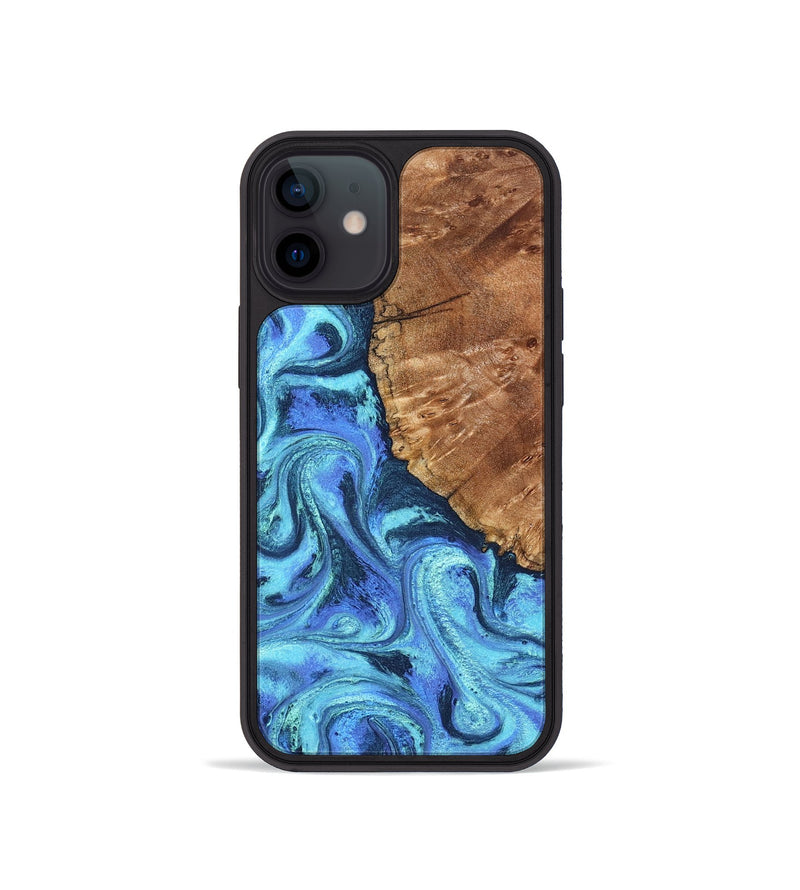 iPhone 12 mini Wood Phone Case - Naya (Blue, 824216)