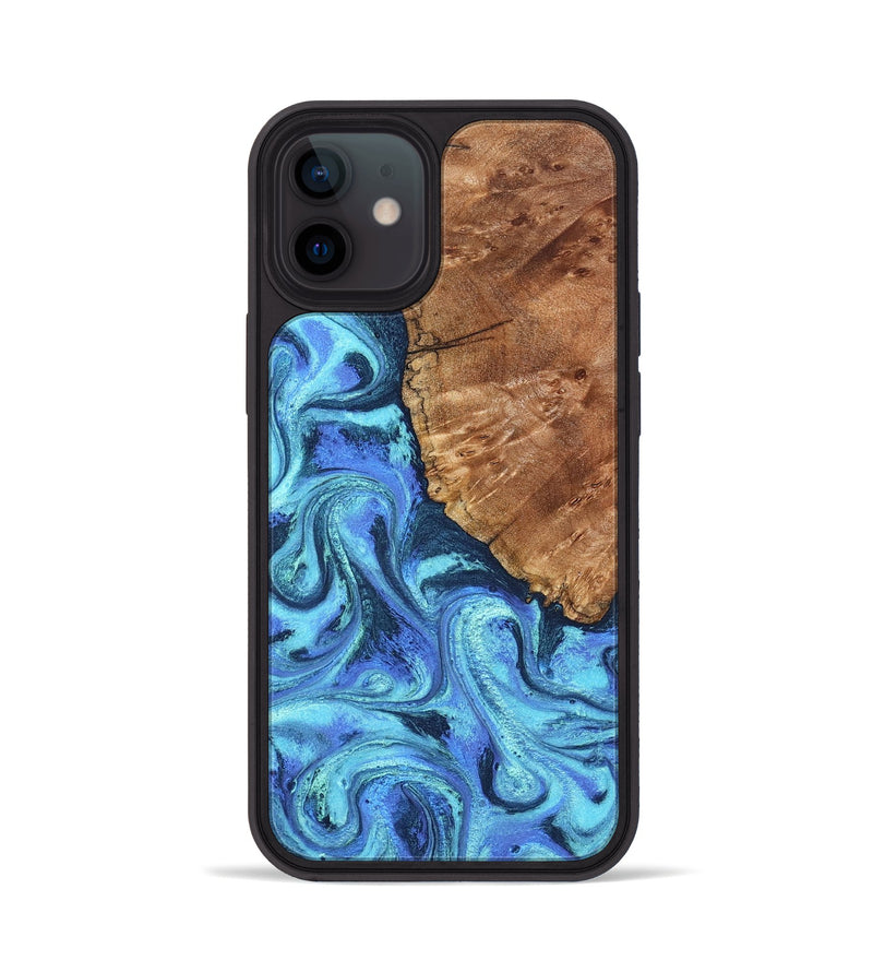 iPhone 12 Wood Phone Case - Naya (Blue, 824216)