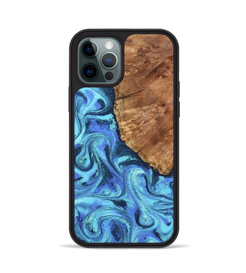iPhone 12 Pro Wood Phone Case - Naya (Blue, 824216)