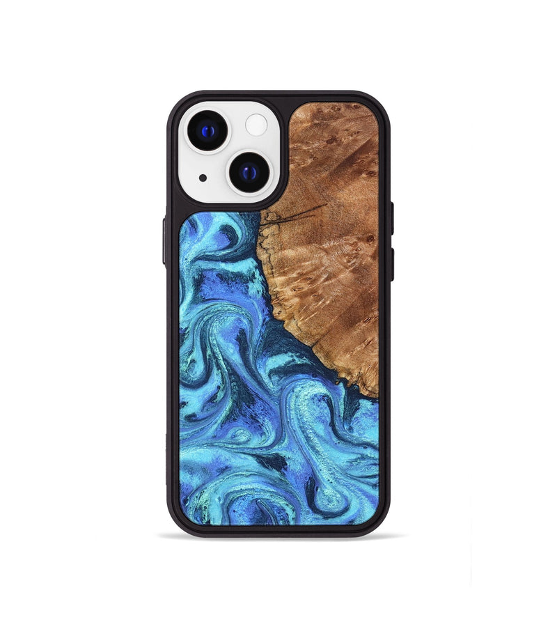 iPhone 13 mini Wood Phone Case - Naya (Blue, 824216)
