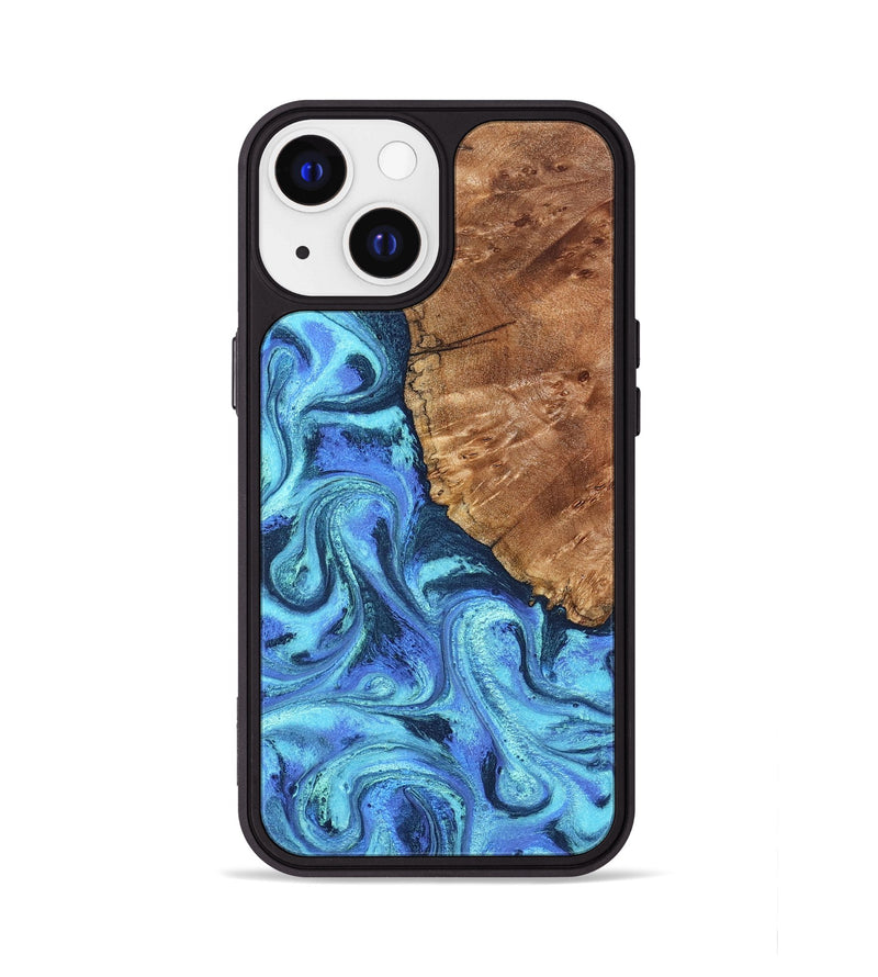 iPhone 13 Wood Phone Case - Naya (Blue, 824216)