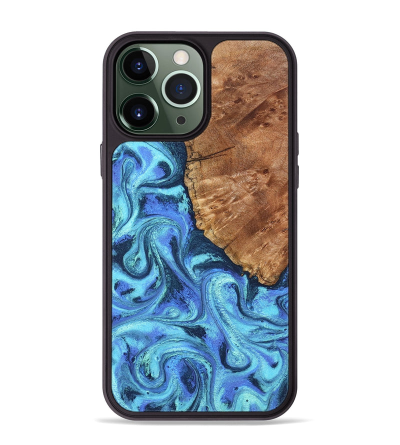 iPhone 13 Pro Max Wood Phone Case - Naya (Blue, 824216)