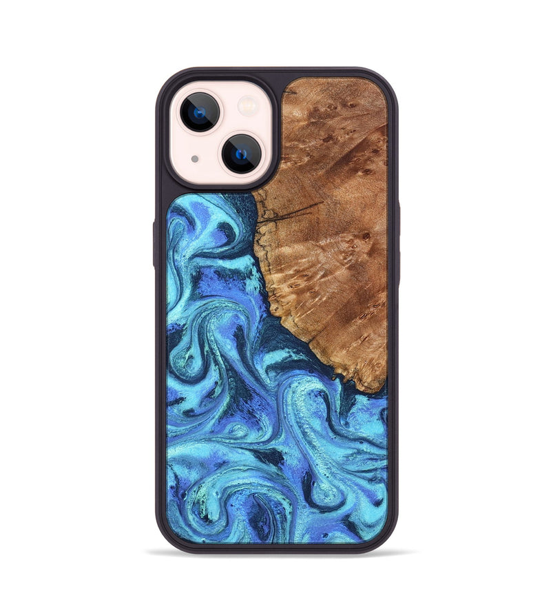 iPhone 14 Wood Phone Case - Naya (Blue, 824216)