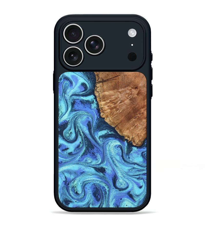 iPhone 17 Pro Max Wood Phone Case - Naya (Blue, 824216)