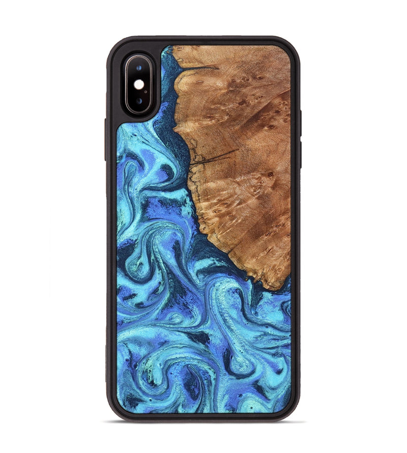 iPhone Xs Max Wood Phone Case - Naya (Blue, 824216)