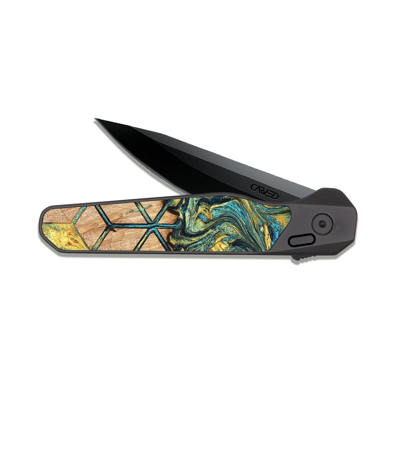 EDC Dark Slate Wood Pocket Knife - Kristy (Pattern, 824223)