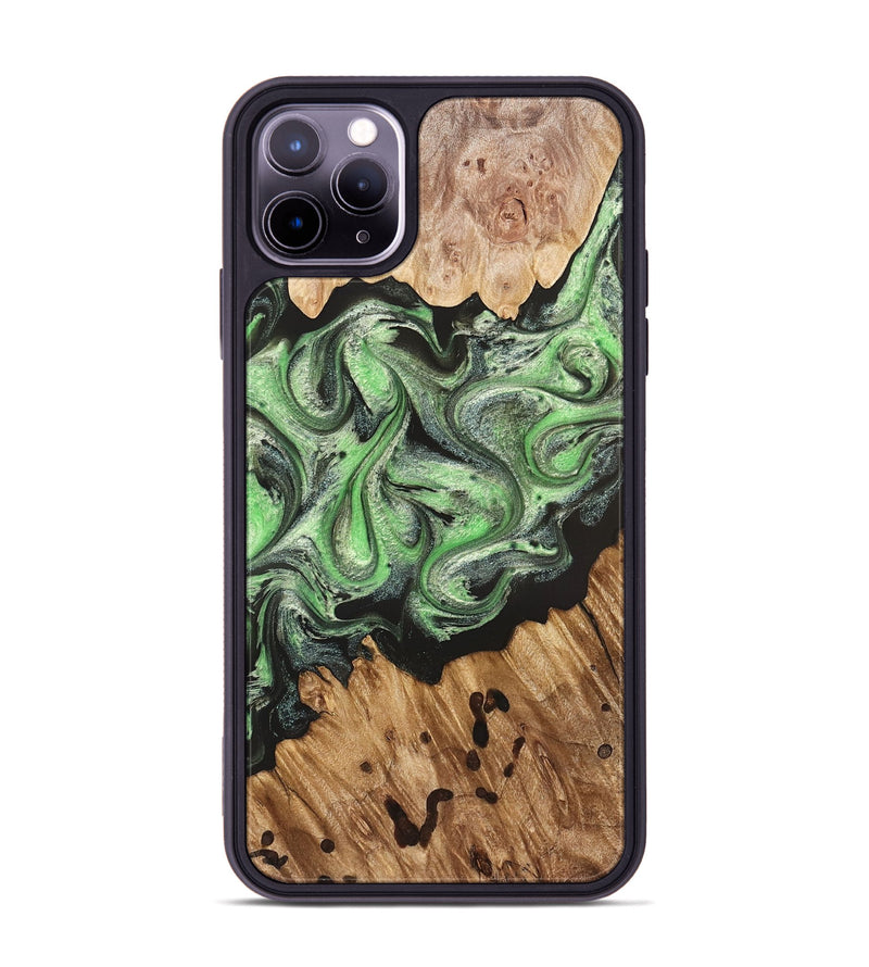 iPhone 11 Pro Max Wood Phone Case - Salma (Green, 824228)