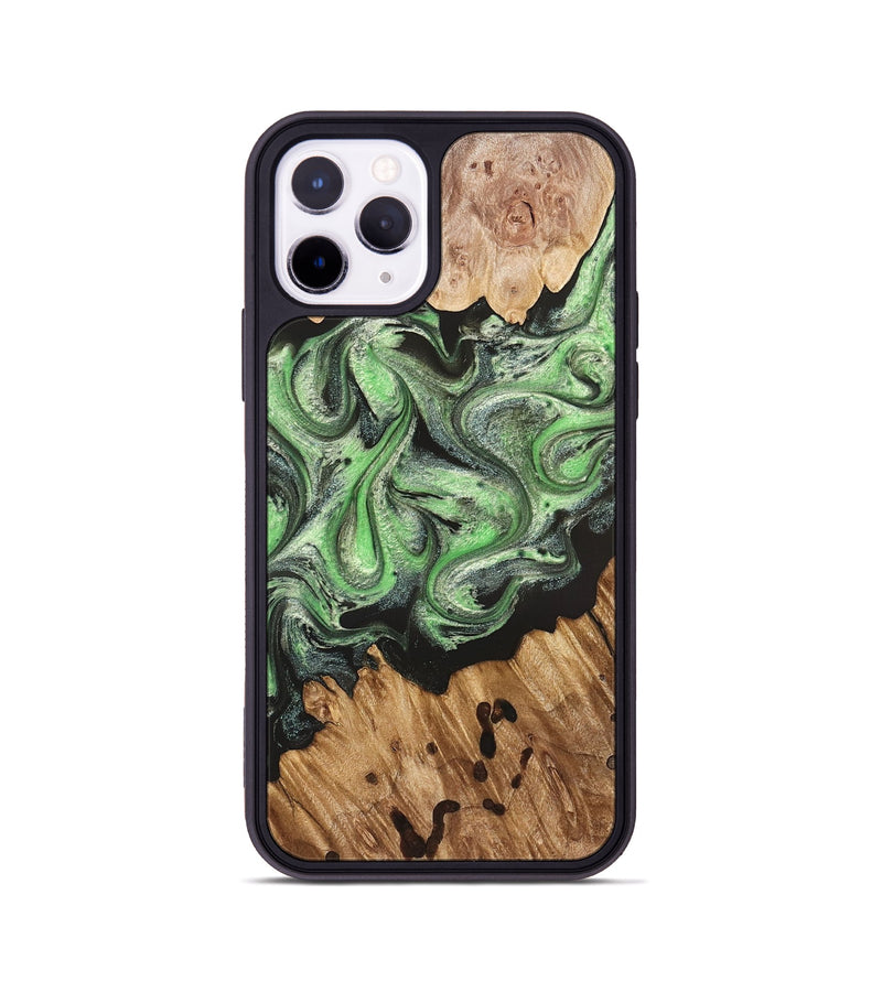 iPhone 11 Pro Wood Phone Case - Salma (Green, 824228)