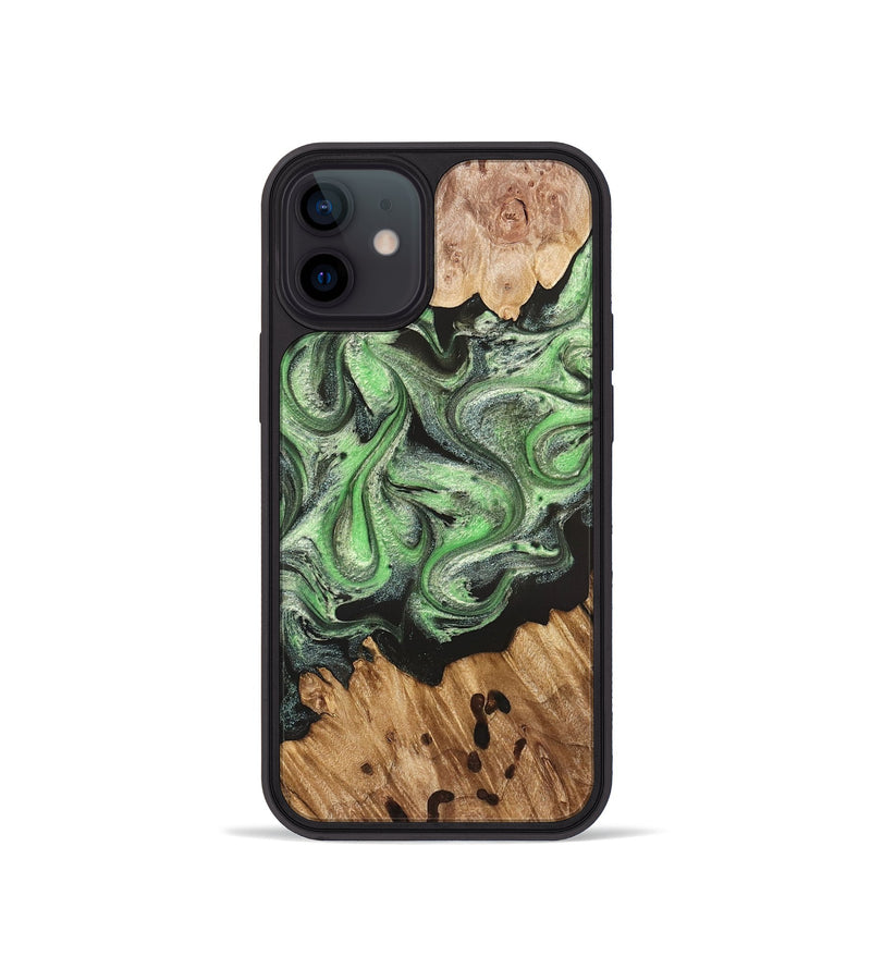 iPhone 12 mini Wood Phone Case - Salma (Green, 824228)