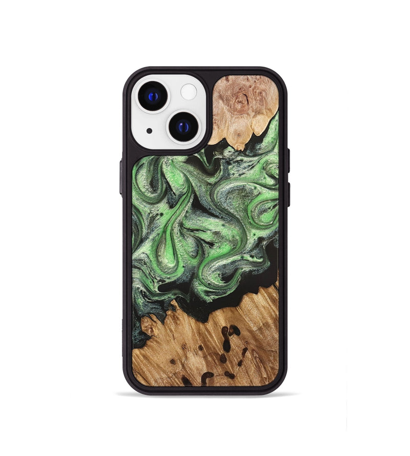 iPhone 13 mini Wood Phone Case - Salma (Green, 824228)