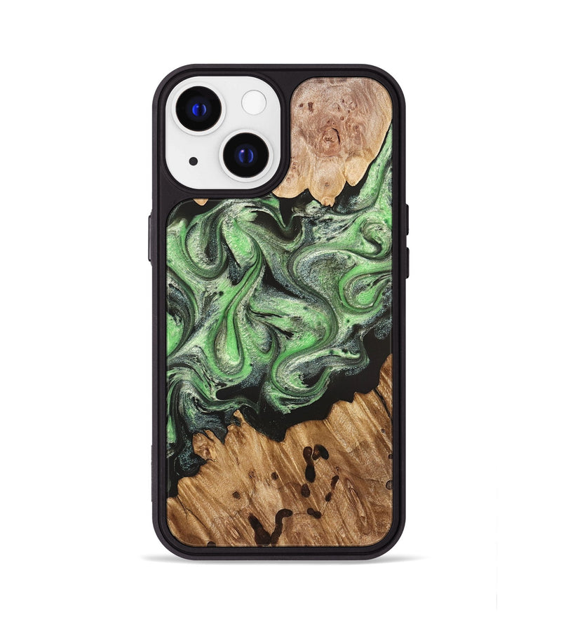 iPhone 13 Wood Phone Case - Salma (Green, 824228)