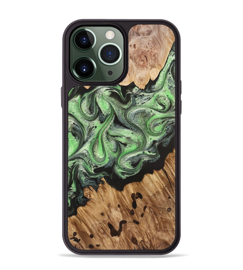 iPhone 13 Pro Max Wood Phone Case - Salma (Green, 824228)