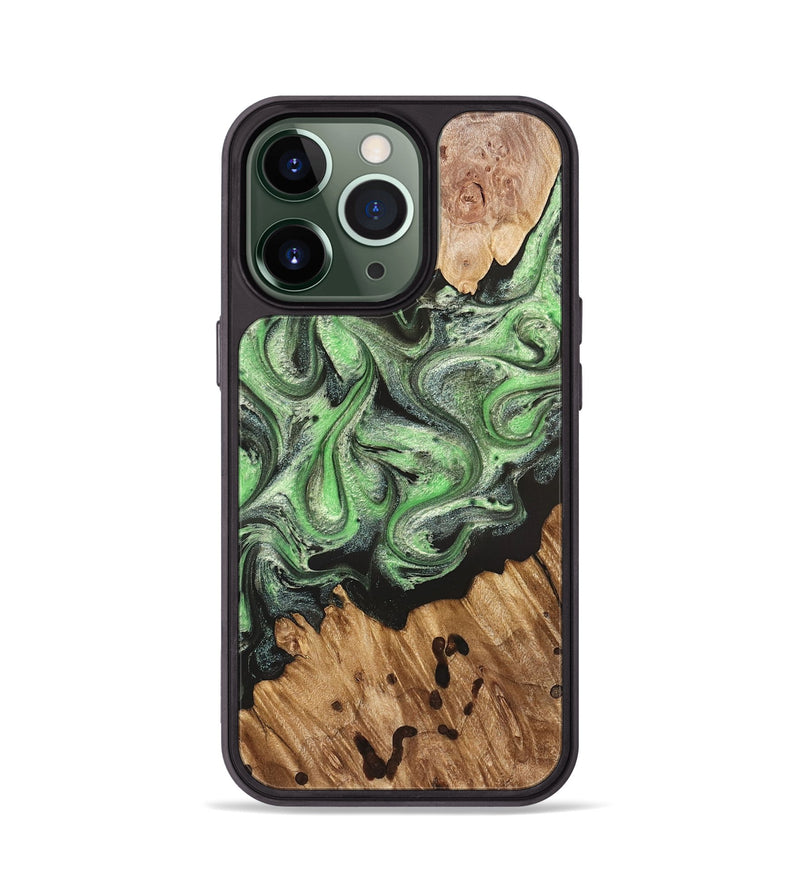 iPhone 13 Pro Wood Phone Case - Salma (Green, 824228)