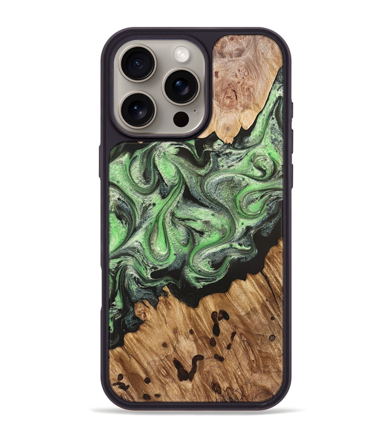 iPhone 16 Pro Max Wood Phone Case - Salma (Green, 824228)
