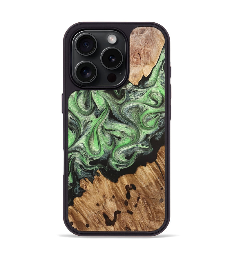 iPhone 16 Pro Wood Phone Case - Salma (Green, 824228)