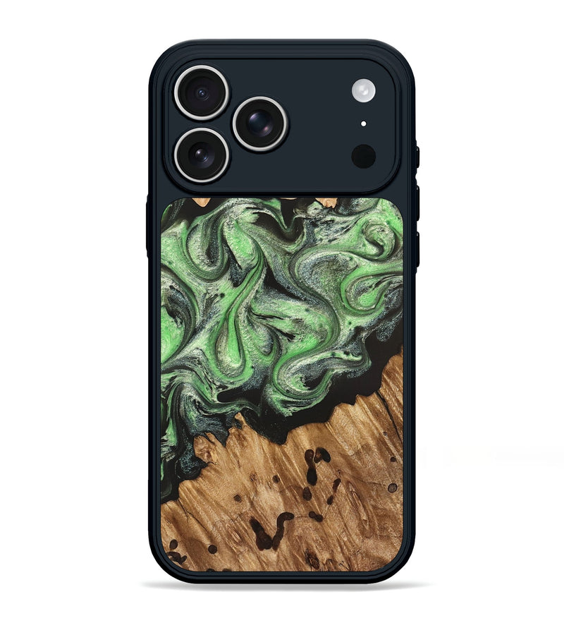 iPhone 17 Pro Max Wood Phone Case - Salma (Green, 824228)