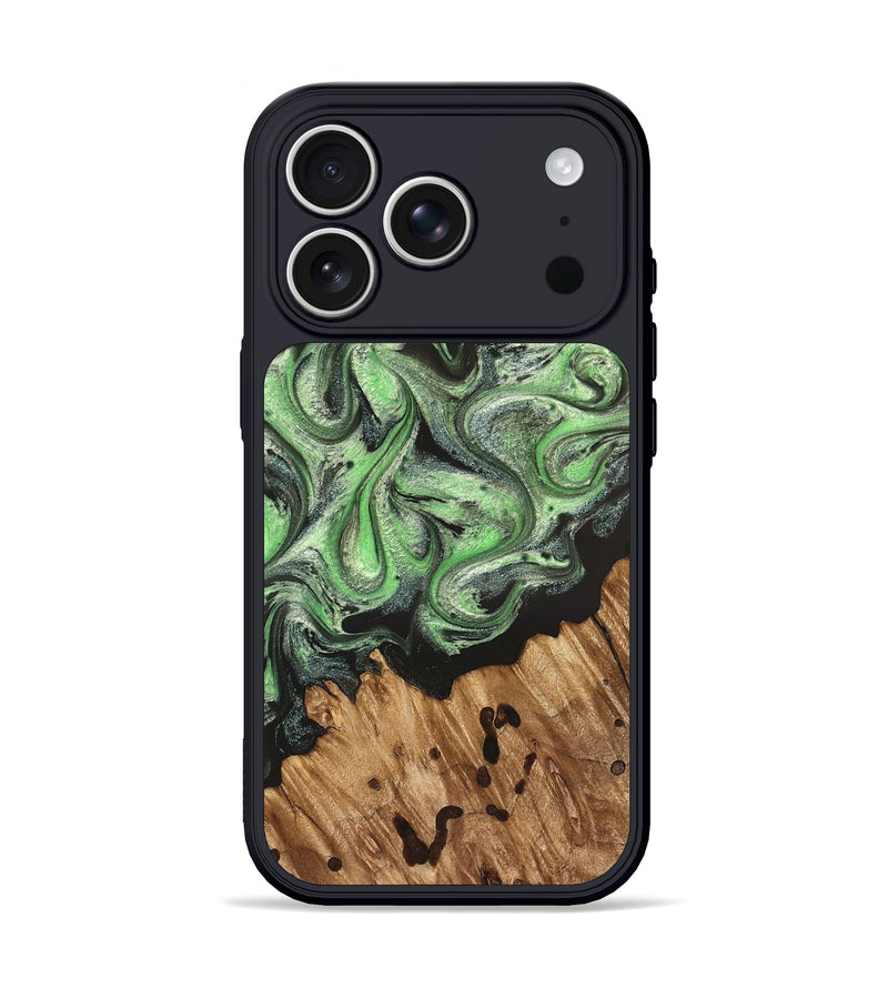 iPhone 17 Pro Wood Phone Case - Salma (Green, 824228)