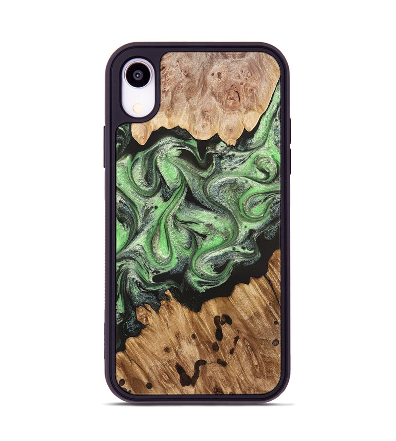 iPhone Xr Wood Phone Case - Salma (Green, 824228)
