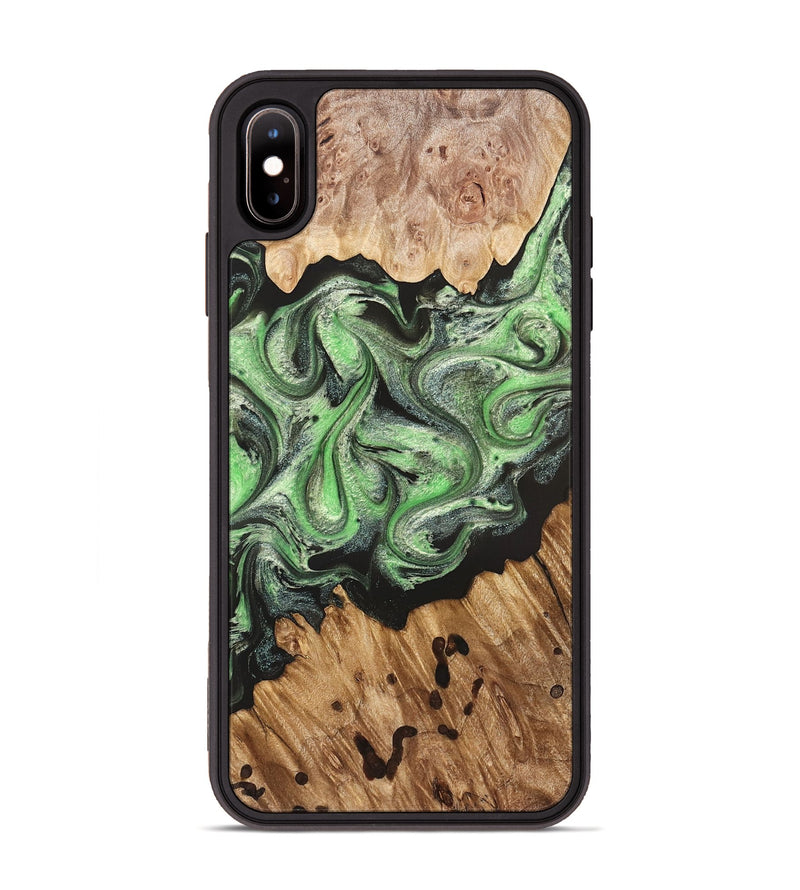 iPhone Xs Max Wood Phone Case - Salma (Green, 824228)