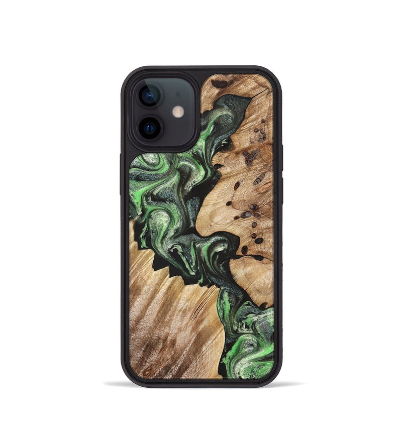 iPhone 12 mini Wood Phone Case - Noble (Green, 824229)
