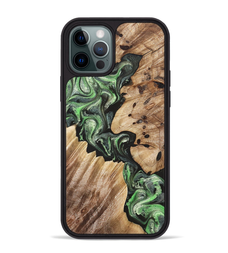 iPhone 12 Pro Max Wood Phone Case - Noble (Green, 824229)