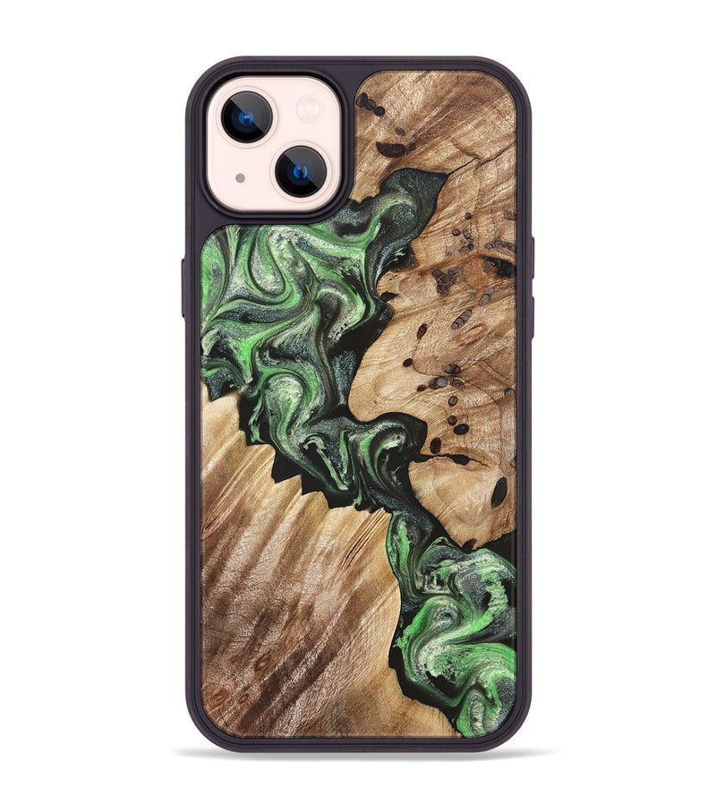 iPhone 14 Plus Wood Phone Case - Noble (Green, 824229)