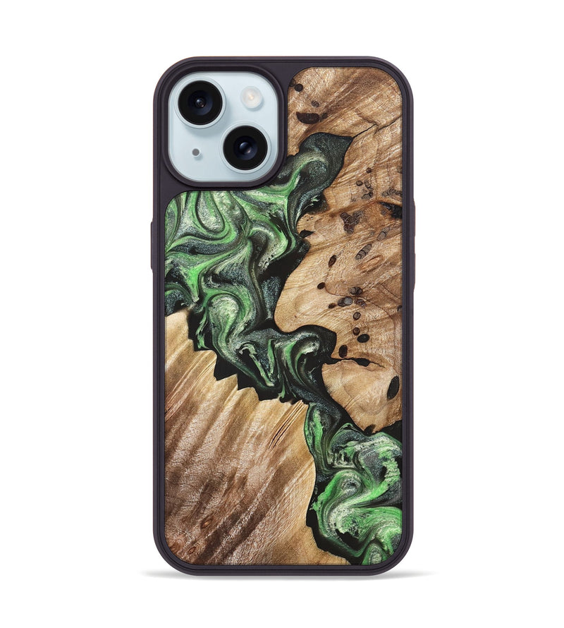 iPhone 15 Wood Phone Case - Noble (Green, 824229)