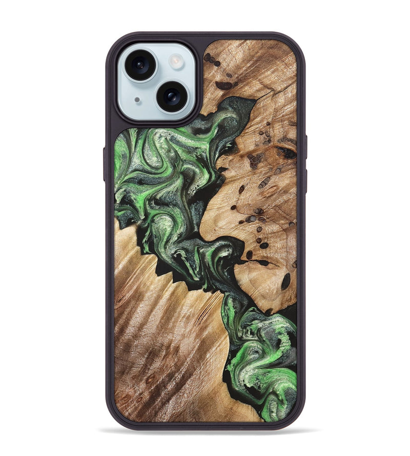 iPhone 15 Plus Wood Phone Case - Noble (Green, 824229)