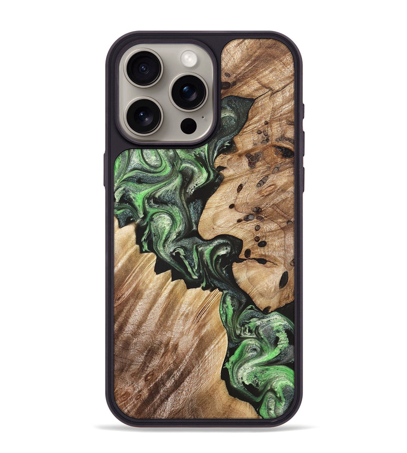 iPhone 15 Pro Max Wood Phone Case - Noble (Green, 824229)