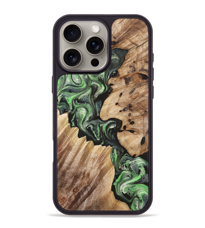 iPhone 16 Pro Max Wood Phone Case - Noble (Green, 824229)
