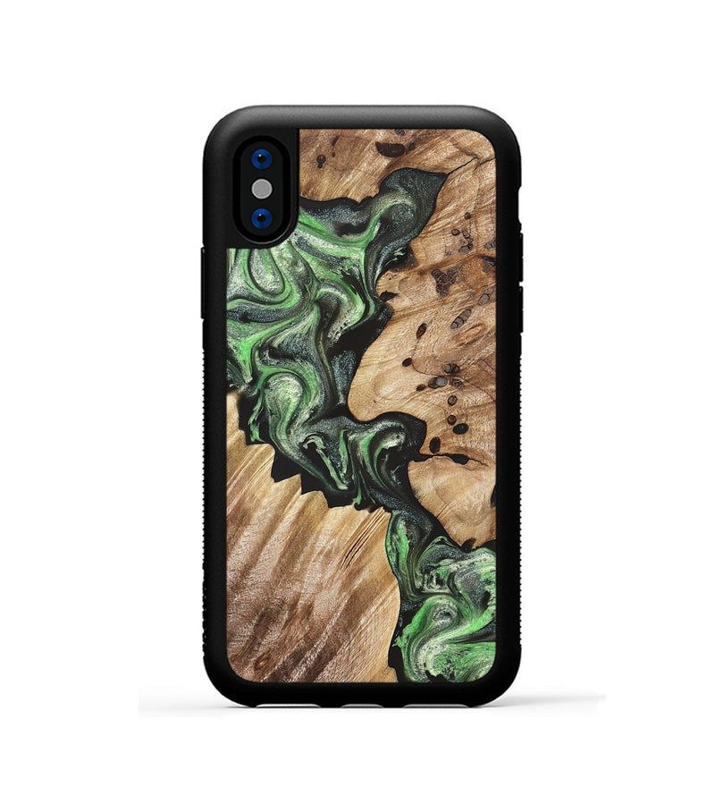 iPhone Xs Wood Phone Case - Noble (Green, 824229)