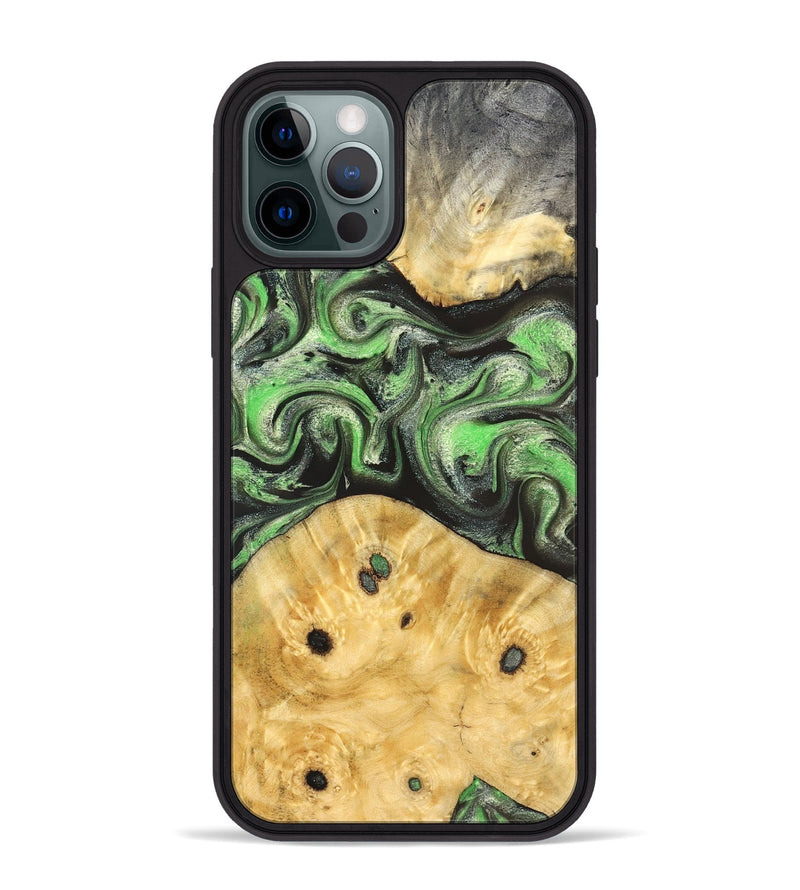 iPhone 12 Pro Max Wood Phone Case - Ada (Green, 824230)