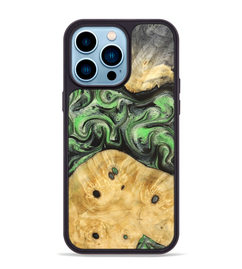iPhone 14 Pro Max Wood Phone Case - Ada (Green, 824230)