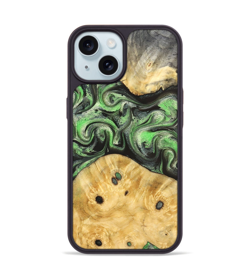 iPhone 15 Wood Phone Case - Ada (Green, 824230)