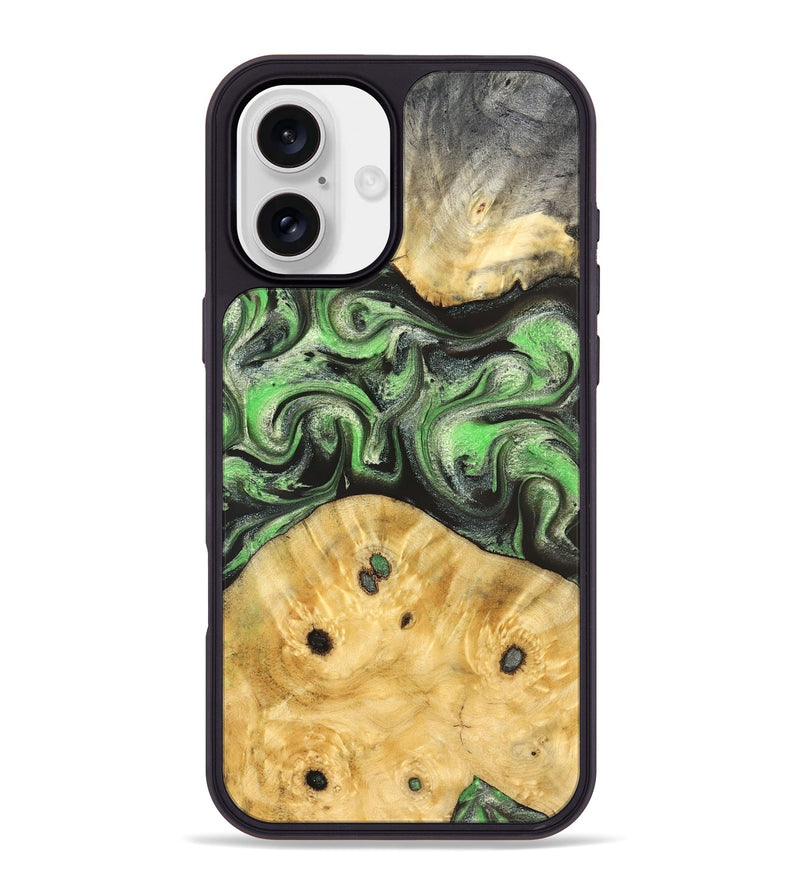 iPhone 16 Plus Wood Phone Case - Ada (Green, 824230)