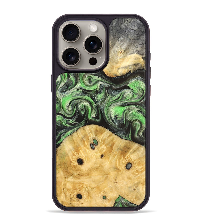 iPhone 16 Pro Max Wood Phone Case - Ada (Green, 824230)