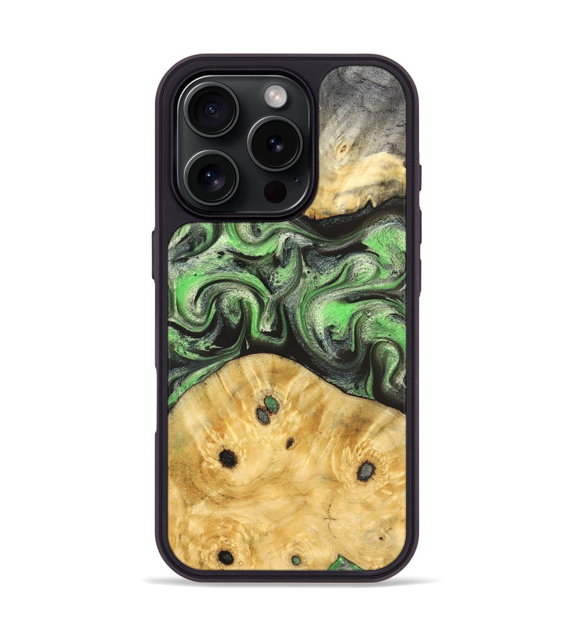 iPhone 16 Pro Wood Phone Case - Ada (Green, 824230)
