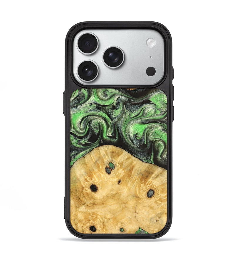 iPhone 18 Pro Wood Phone Case - Ada (Green, 824230)